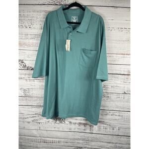 Fox Fire Polo Shirt Mens SZ 3XL Emerald Green Short Sleeve Pocket Classic Casual